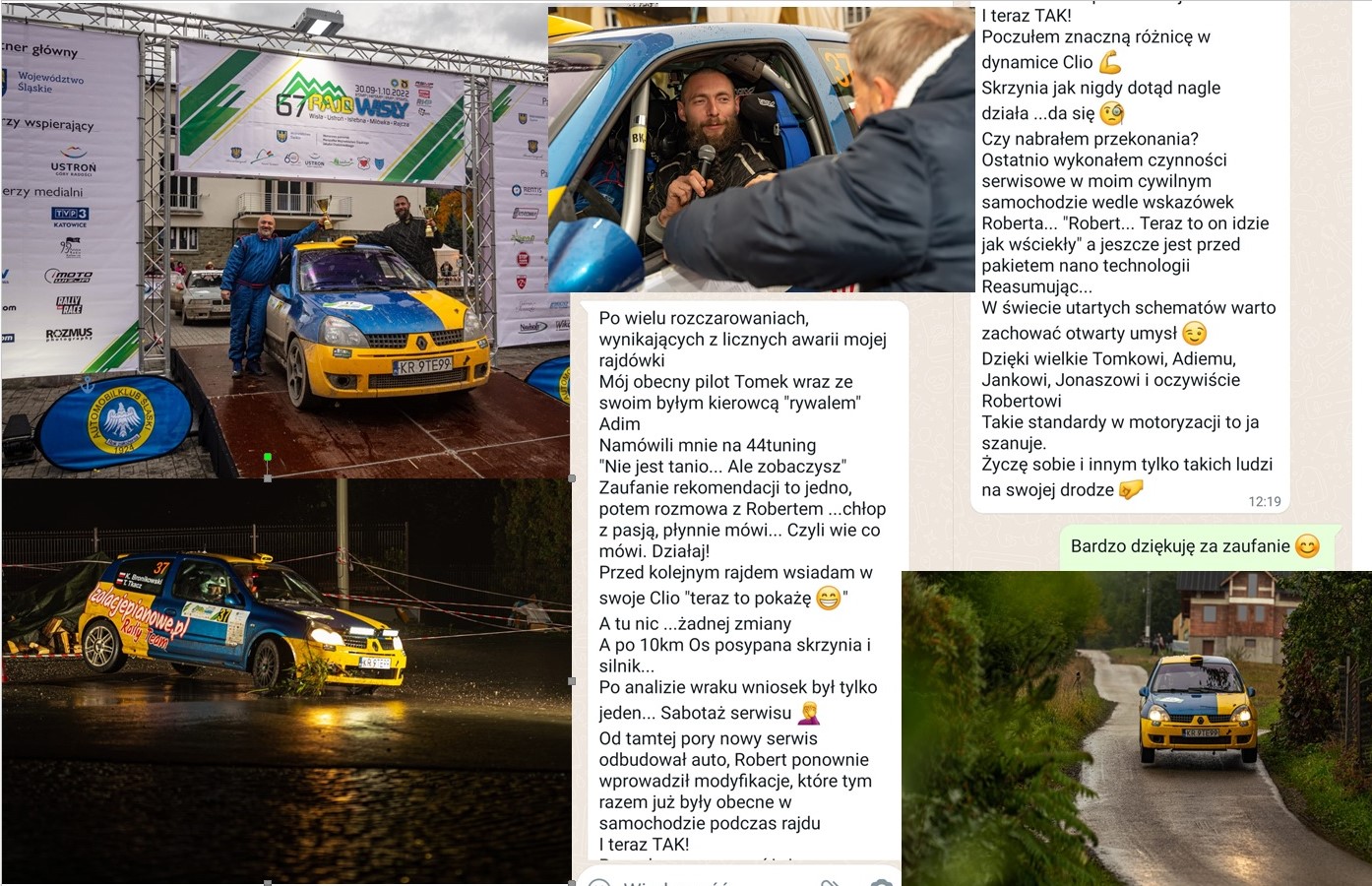 Opinia Kamil Bronikowski - rajdowe Renault Clio i udowodniony sabotaż po zastosowaniu pakietu 